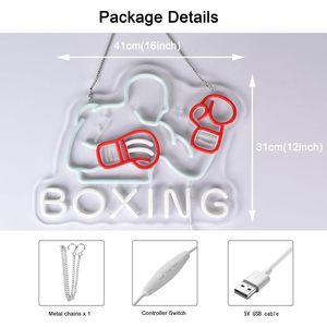 Boxing Letreros Neon LED indoor hanging ambient light shop <b>sign</b> wall decoration light entrance indicator light luminous <b>sign</b> - Product Image 2