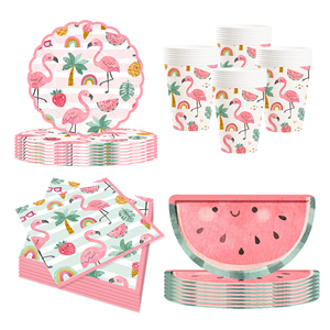 Platos de Papel Ovalados Desechables con Diseño de Flamenco DAMAI, Decoración para Fiestas, Suministros para Fiestas de Cumpleaños, Juego de Vajilla - Product Image 3