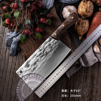 Couteau de chef de cuisine traditionnel chinois forgé à la main en acier inoxydable à haute teneur en carbone couteau de couperet couteau de cuisine coupe viande tranchante