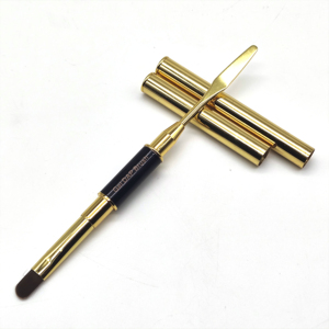 Roségold Metallgriff Doppel-Ende Poly Gel Nagelpinsel Großhandel Maniküre Kunstpinsel für Builder Gel 2 in 1 Nagel Gel Pinsel & Spachtel - Product Image 2