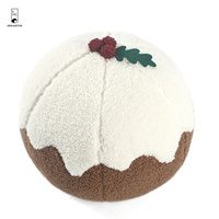 Boule de décoration de crème glacée de Noël 27cm brun et blanc en peluche doux moelleux Festival cadeau coussin oreiller