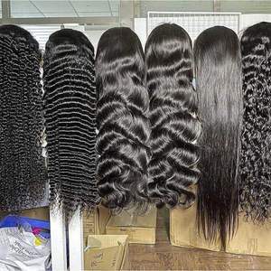 Peluca frontal de encaje HD 13x6 de cabello humano virgen vietnamita, ondulada, 250% de densidad, rizada, sin pegamento, para mujeres afroamericanas - Product Image 1