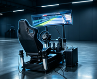 Cockpit complet de simulation de course en aluminium 40160 avec siège 144x584x780CM, simulateur de conduite DIY compatible 20Nm+ pour arcade