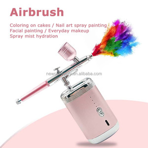 Kit Aerografo Elettrico Portatile Dorato per Cura della Pelle e Bellezza Domestica, Stampante per Unghie, Set Aerografo Cordless Fai-da-Te per Barbieri - Product Image 5