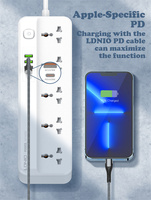 Multiprise LDNIO SC5415 Chine, compatible avec les prises US, UK, EU, multiprise avec 5 ports USB, chargeur, multiprise premium