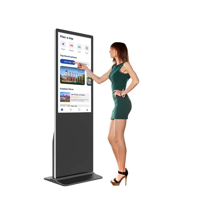 HUSHIDA 50 Inch New arrival floor stand digital signage LED power bank advertising player