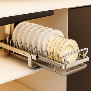 Modern Double-Tier Stainless Steel Kitchen Storage Rack Conveniently Organizes Stores <strong>Dishes</strong> for Cleaning Draining <strong>Dish</strong> <strong>Stand</strong> - Product Image 6