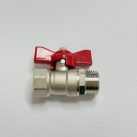 Vanne papillon en laiton avec poignée à levier, raccord à pression manuel nickelé DN20 3/4'', joint en EPDM, 200 PSI, OEM ODM