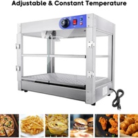 Vitrine Chauffante Commerciale en Acier Inoxydable pour Aliments, Vente en Gros Usine, Idéale pour la Restauration, les Pizzas, les Galettes, le Poulet Frit, les Hôtels