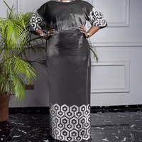 Haute qualité moulante nuit fête robes musulmanes grande taille robe en velours longue tunique robe moulante
