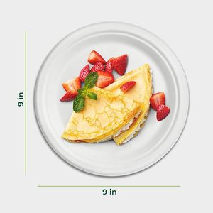 Assiettes à gaufres <span class=keywords><strong>jetables</strong></span> de 9 pouces du fabricant, assiettes à fruits et desserts biodégradables pour apéritifs, plateau de service vintage - Product Image 1