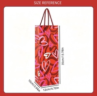 Sacs cadeaux pour vin de la Saint-Valentin, sacs en papier imprimés avec des cœurs pour l'emballage de cadeaux de fête de la Saint-Valentin