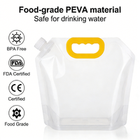 Pochette à bec verseur personnalisée de qualité alimentaire 5 litres avec poignée en plastique pour emballage d'huile de palme/eau/jus/bière