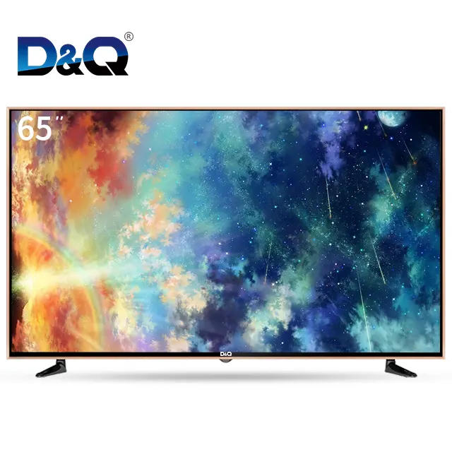 Hot sale D&Q wide screen led smart tv 65 inch 4k ultra hd android television with rich ports