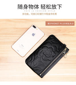 Long <b>Wallet</b> <b>Purse</b> <b>for</b> <b>Women</b> Girls Genuine Cow Leather Fashion Clutch Bag Handbag Cool Multifunction - Product Image 4