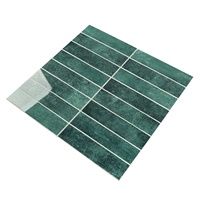 Zellige Style espagnol fait à la main vert SPC carreaux de mur auto-adhésif dosseret mosaïque bâton pour cuisine