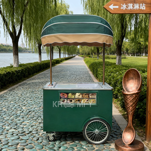 Carrito de Helados Móvil Comercial 2025 con 8 Bandejas, Congelador Exhibidor de Gelato de 8 Recipientes, Carrito de Helados con Empuje Manual - Product Image 2