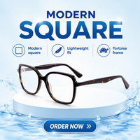 Montures de lunettes carrées en acétate de couleur unie pour unisexe, anti-lumière bleue, design à monture complète, durables et livraison rapide