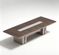 Table de conférence moderne en bois massif multifonctionnelle et durable pour le bureau, l'école, l'hôpital