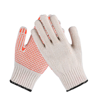 Gants de travail en coton tricoté blanc naturel et blanc blanchi