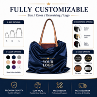 Grand sac à poussière en satin avec cordon de serrage pour sacs à main de luxe, chaussures de créateurs, chapeaux, rangement, vente en gros, pochette personnalisée avec logo imprimé