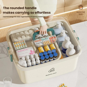 Boîte à médicaments portable de grande capacité, organiseur de médicaments, trousse de premiers soins, boîte de rangement médicale familiale, boîte à pilules d'urgence - Product Image 5