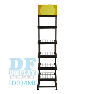 Retail Supermarkt Spice Display Rack Voor Food Party Food Display Stand Vloer Metalen Draad Brood Display Rack