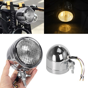 Phare avant de <span class=keywords><strong>moto</strong></span> vintage en métal de qualité pour CG125 <span class=keywords><strong>Harley</strong></span> Cruiser Bobber Chopper, accessoires universels pour <span class=keywords><strong>moto</strong></span> - Product Image 3