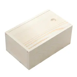 Wholesale Solid Wooden Bamboo Box for Rings Jewelry with Hinged Lid
