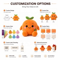 Groothandel op maat gemaakte fruit pluche speelgoed schattig oranje ontwerp knuffel OEM ODM zacht plantenfiguur pluche promotioneel cadeau