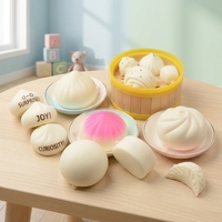Jouet anti-stress à presser en silicone TPE, simulation de petits pains vapeur et de raviolis, forme de fleur, à récupération lente, unisexe, pour les 4-14 ans