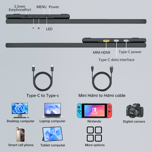 Oem/ODM 15.6 inch 4K Màn hình rộng xách tay màn hình <span class=keywords><strong>LCD</strong></span> 600nits HDR tất cả kim loại cơ thể dưới Gấp thiết kế mở rộng màn hình máy tính xách tay - Product Image 2