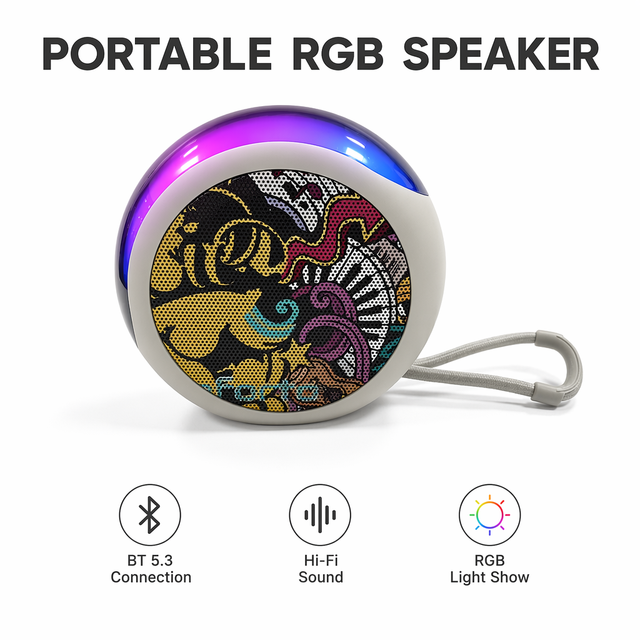 Creative Hiking RGB LED Light 5W Powered FM TF Rechargeable Wireless Bluetooths Bt Portable Speaker