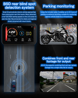 CHIGEE-Cámara de salpicadero con pantalla impermeable para moto, Bsd Dispositivo inteligente, con dos cámaras, Bsd Lite, 2 unidades