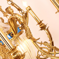 Jewellerytop Europäische Vintage Flur-Glasschale Hängende Antike Messing-Pendelleuchte für Esszimmer