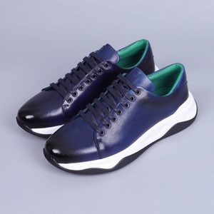 Men's Lace-up Genuine Leather Running <b>Shoes</b> European Design <b>Height</b> <b>Increasing</b> for Cross-Border Foreign Trade - Product Image 2