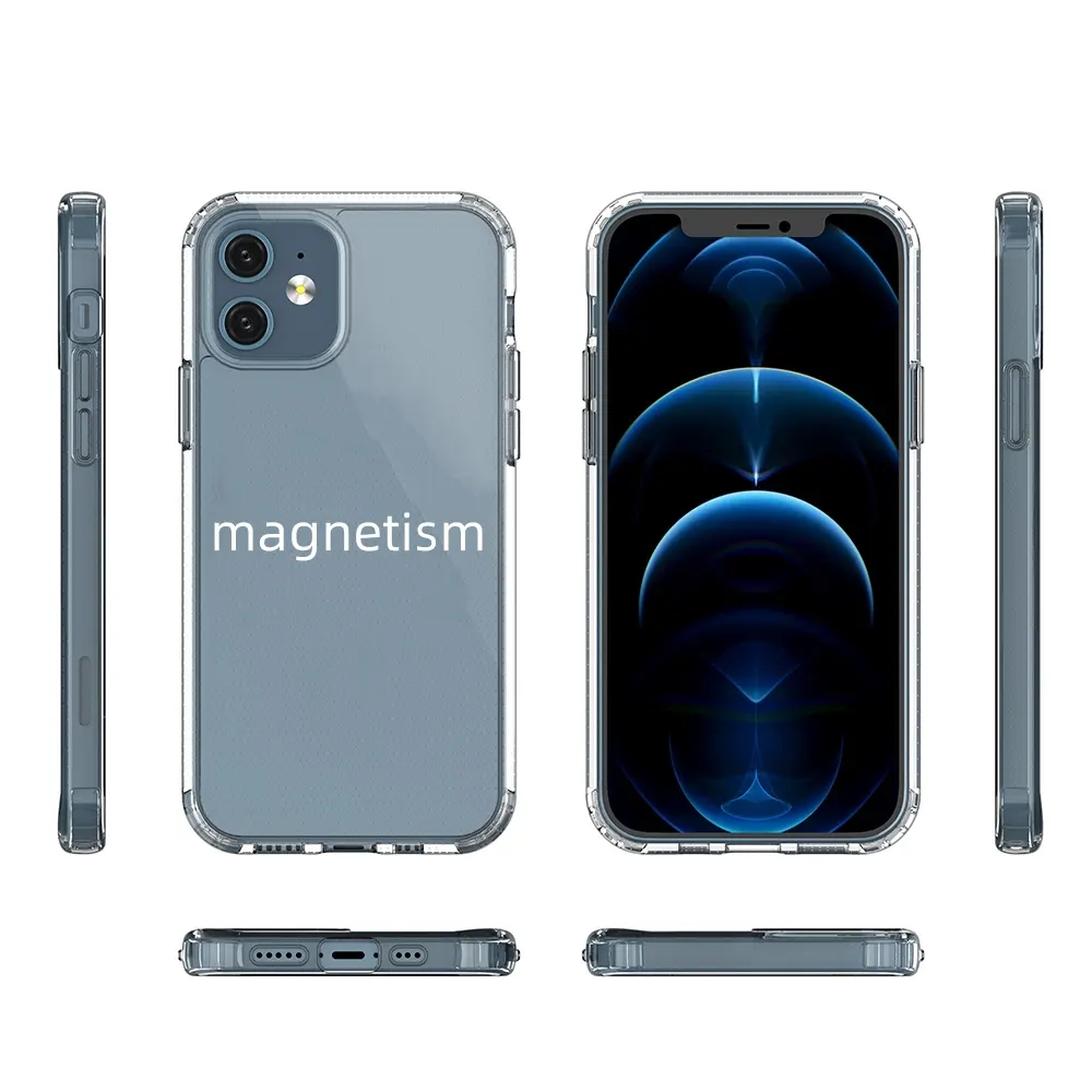 Transparent PC TPU charge sans fil magnétisme coque de téléphone pour iPhone 14 Pro Max étui de charge rapide magnétisme couverture arrière