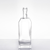 Bouteille de whisky en verre carrée blanche de luxe vide personnalisée