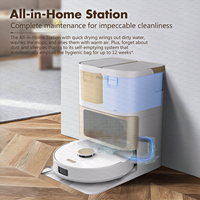 Robot aspirateur avec fonction serpillière, base autonettoyante, navigation LDS, vidage automatique de la poussière, nettoyage humide/sec pour tous types de sols
