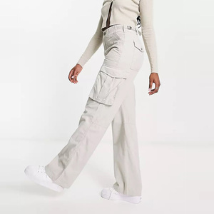 Pantalon <span class=keywords><strong>cargo</strong></span> décontracté pour femmes de haute qualité, <span class=keywords><strong>taille</strong></span> haute, jambe droite, personnalisé pour femmes pour filles - Product Image 2