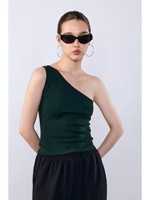 Pull asymétrique sans manches 100 % cachemire pur pour femme, col licou, tricot fin côtelé, coupe ajustée, doux et chaud pour l'hiver