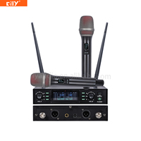 Système de micro sans fil double portatif LG-780DSP 2 canaux avec rétroaction et écho, UHF 600-690 MHz, véritable diversité, pour scène, église, conférence