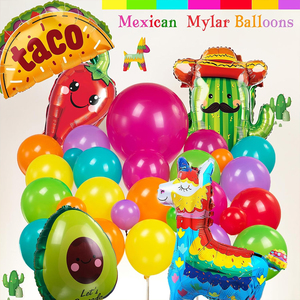 Arco de Globos para <span class=keywords><strong>Fiesta</strong></span> Mexicana con Globos de Mylar de Cactus, Taco, Aguacate, Chile y Pimiento para Decoración de Cumpleaños, Cinco de Mayo y <span class=keywords><strong>Fiesta</strong></span> de Tacos - Product Image 3