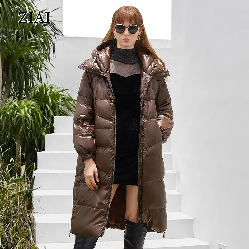 New Arrivals Winter Jacket With Hood Women Fashion Solid Color waterproof jacket black long winter parka coat
