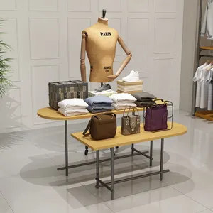 Rak Display dinding pakaian kayu fitting dan Display toko pakaian ritel panas furnitur kabinet Display dinding baju kayu