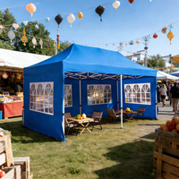 Carpa Plegable Impermeable y Anti-UV, Toldo Portátil con Ventanas Transparentes para Campamentos y Mercados al Aire Libre
