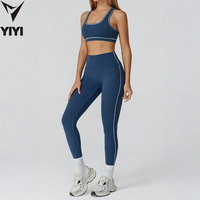 Nouveaux ensembles de fitness et de yoga pour femmes 2025, vêtements de loisirs contrastés, vêtements de sport pour femmes, ensembles de vêtements de sport 2 pièces