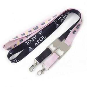 Anime Themed Eco-Friendly <b>Polyester</b> <b>Lanyard</b> Bottle Opener Custom Logo Via Silk Screen Printing for Mobile Phone Keychain Strap - Product Image 4