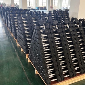 Factory Direct Selling Gym Custom <strong>Dumbbells</strong> Rubber <strong>Hex</strong> Dumbell <strong>Set</strong> Free Weights for Commercial Use - Product Image 4