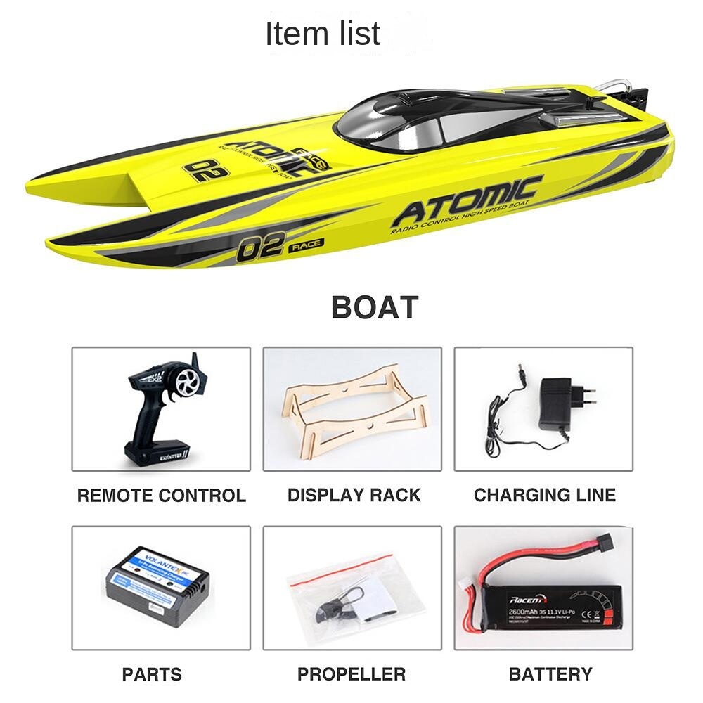 Atomic イエロー リモートコントロールボート大カスタム品 ATOMIC RC Boat - High Speed 2.4ghz Radio Control Boat